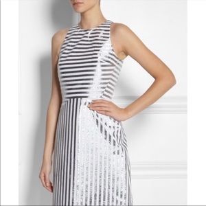 Like new Richard Nicoll silver stripped mini dress